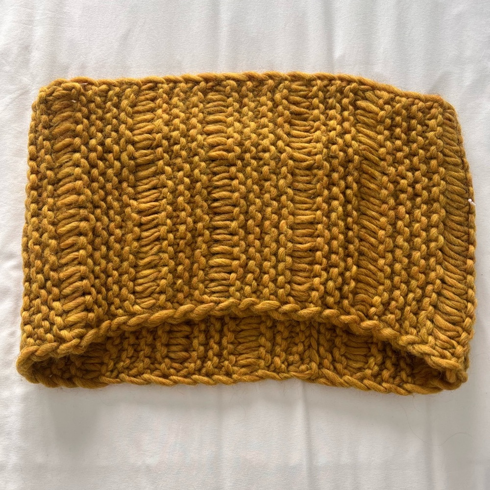 Chunky Knit Mustard Yellow Cowl